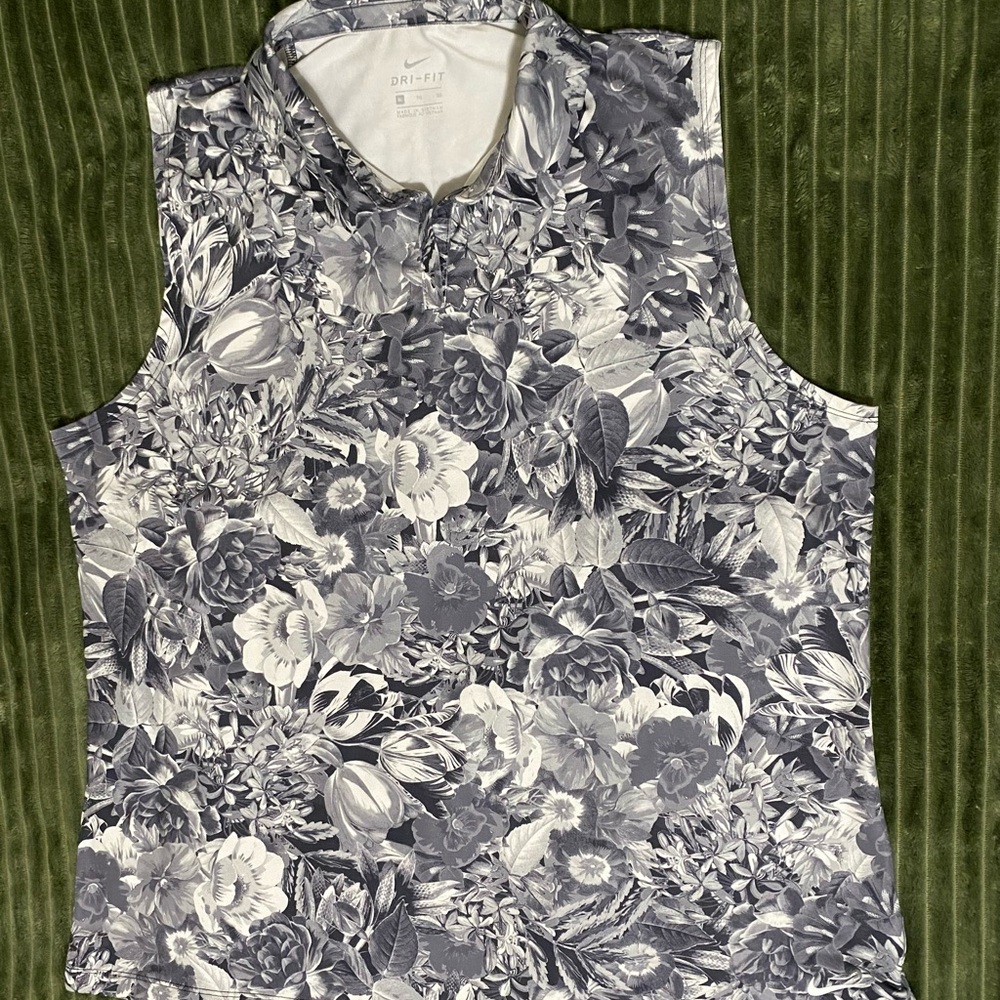 Nike Black and White Floral Top